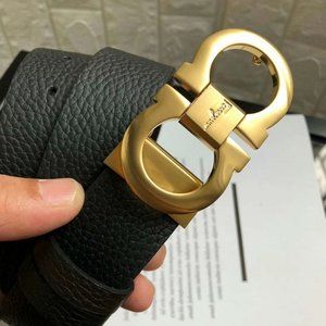 Gold Ferragamo Reversible Belt